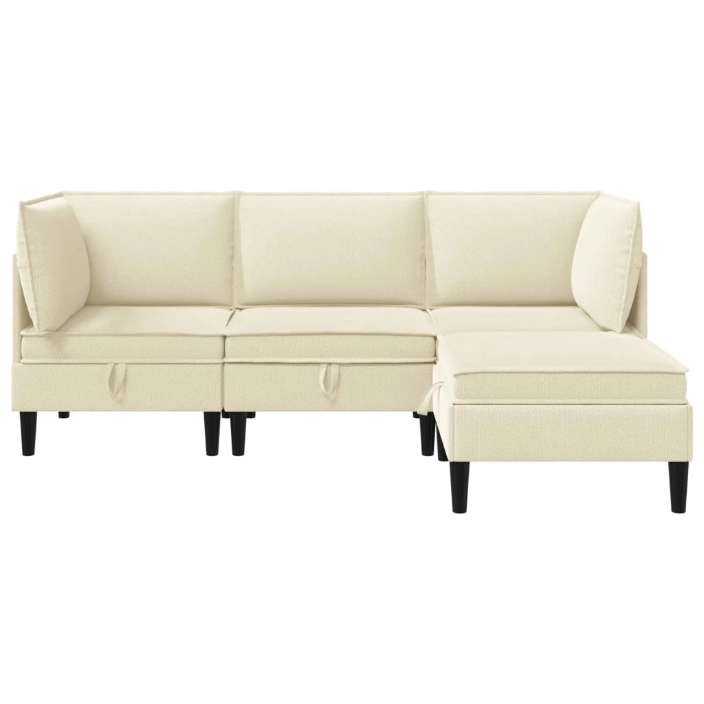 Set di mobili per il soggiorno 4 pcs Crema Tessuto 3413780