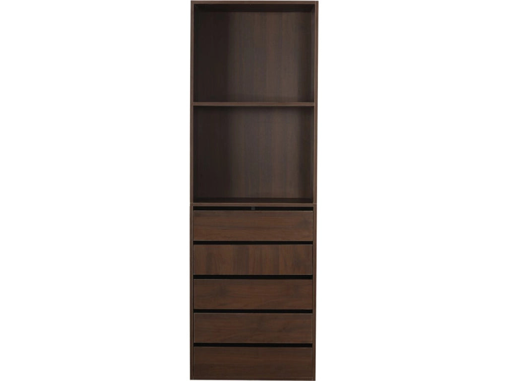 Armadio "Opéra" con 5 cassetti e 2 ripiani - 60 x 45 x 180 cm - Marrone