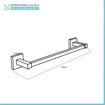 Set accessori a muro 6 pezzi in vetro e acciaio nero opaco e viti incluse  Levante