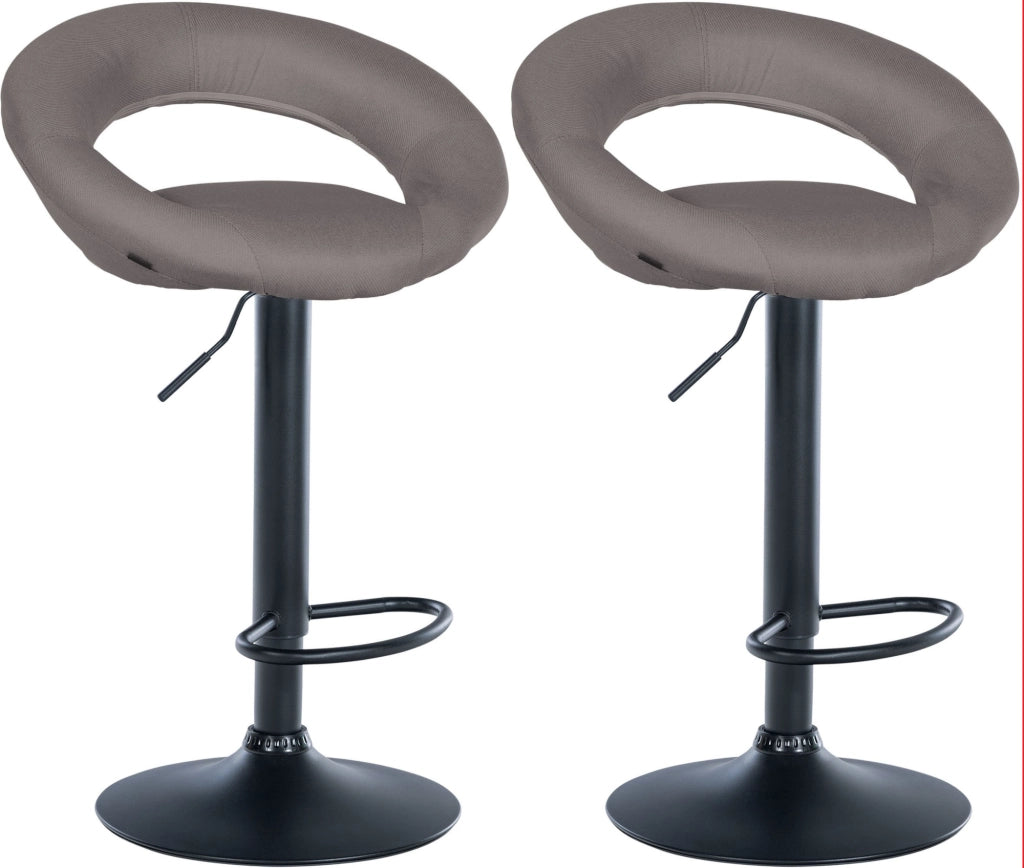 2er Set Barhocker Olinda Stoff schwarz