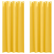 Tende Oscuranti | Tende Blackout con Anelli 2 pz Giallo senape 260 x 140 cm