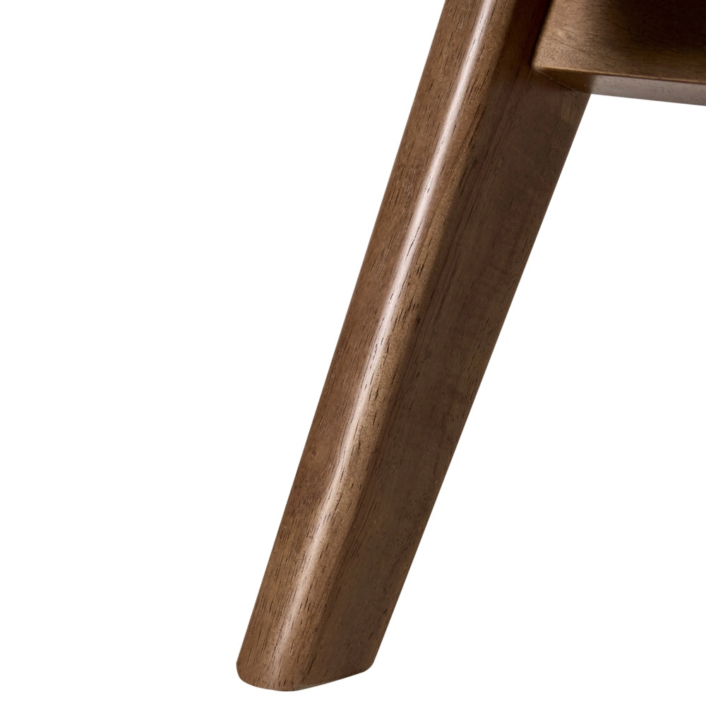 Poltrona con rivestimento in tessuto boucle beige Evje Design Retrò Struttura in legno Braccioli Soggiorno