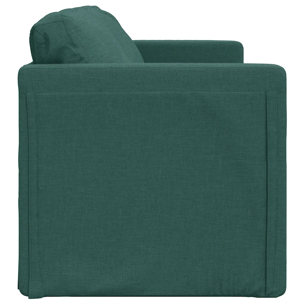 Divano Letto da Terra 2 in 1 Verde Scuro 112x174x55 cm Tessuto 353968