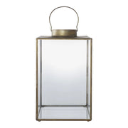 Lanterna Mohali, Ottone, Vetro, 24,5x24,5x42 cm