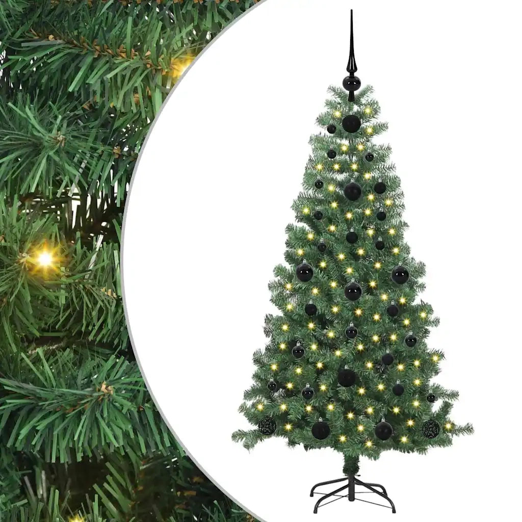 Albero di Natale con 150 LED con supporto Verde 120 cm PVC 3396359