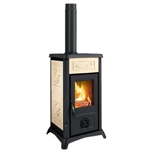 Stufa legna nordica 3001092 gemma 16 ceramica liberty panna