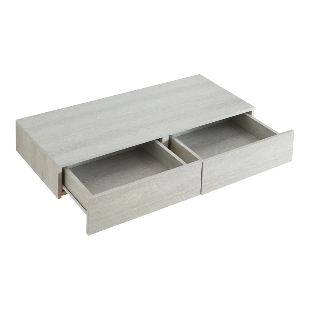 Mensola da parete con 2 cassetti 80 x 35 x 12 cm effetto cemento 03_0007008