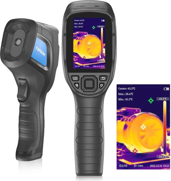 Camera a immagine termica 240 x 180 risoluzione IR - Camera infrarossa per ispezione e manutenzione - Termocamera con durata batteria di 15 ore, -20 °C a 550 °C e zoom ottico 1X/2X/4X