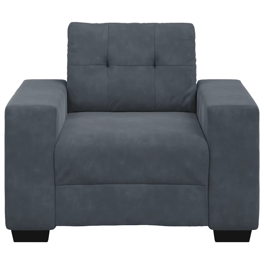 Divano Sedia Grigio Scuro 100x78x80 cm Velluto 4105099