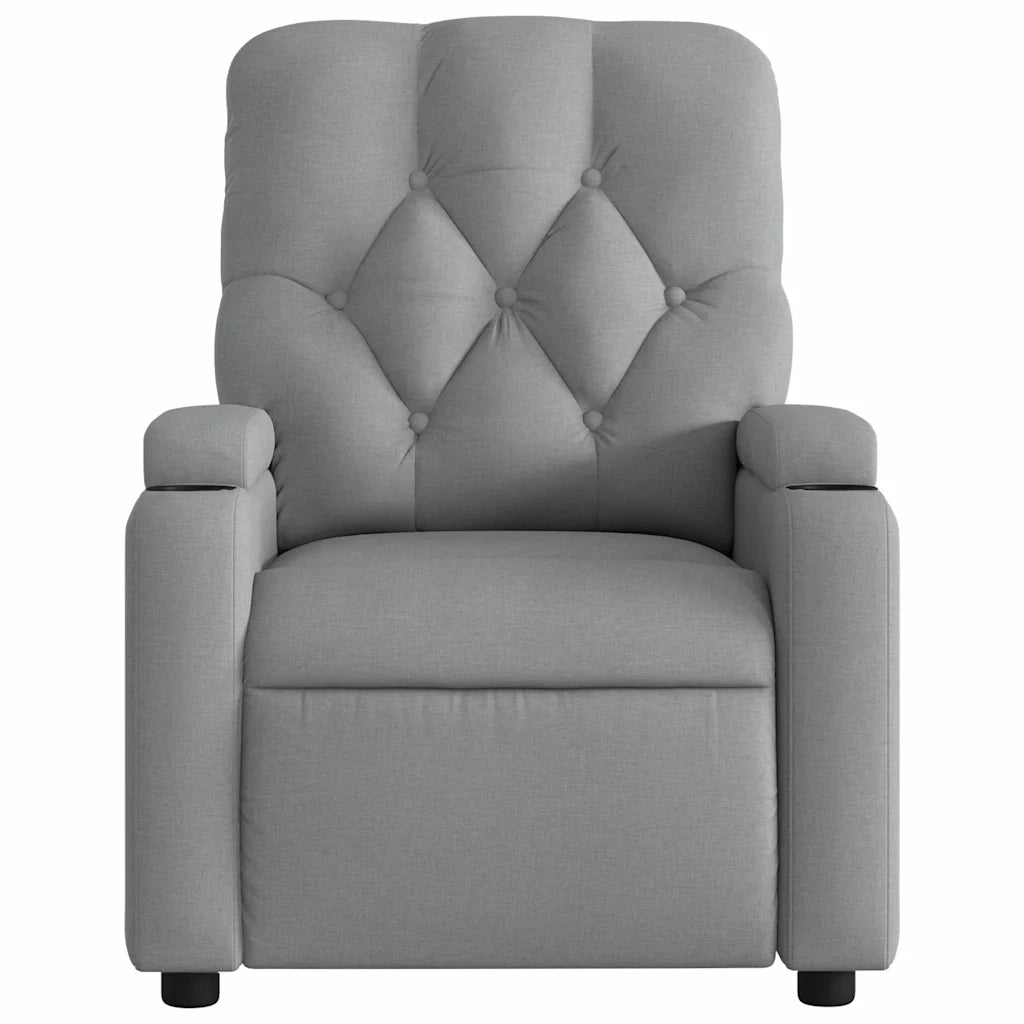 Divano Sedia-Poltrona Reclinabile Massaggio Elettrica Grigio Chiaro Tessuto 292664