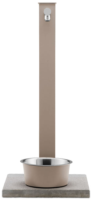 Fontana a Colonna Rubinetto Temporizzato con Base e Vaschetta Abbeveratoio Belfer 42/REX-P Tortora