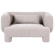 Divano a 2 posti Rivestimento in tessuto beige scuro Tessitura morbida Gambe cilindriche Stile organico