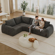 Divano ¨C Minimal ¨C 267cm grigio scuro tessuto morbido senza montaggio