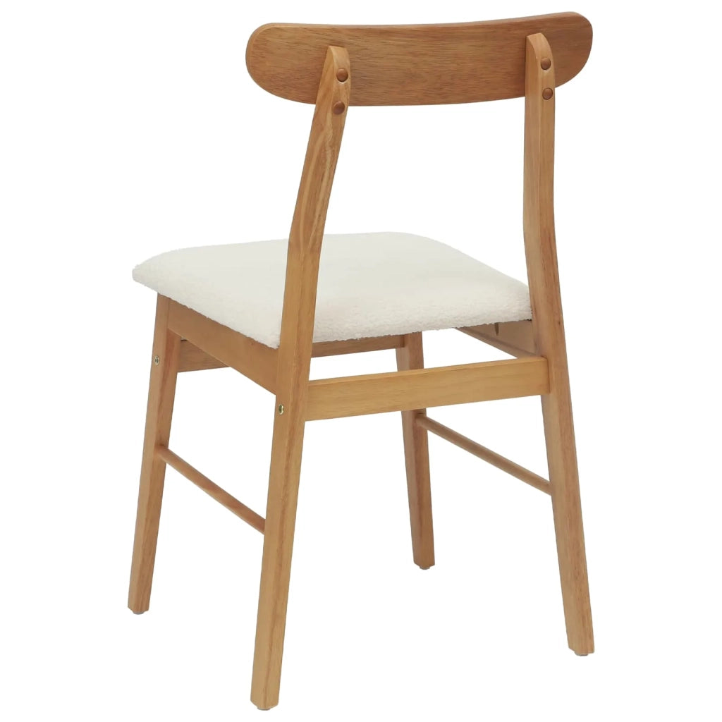 Sedia da pranzo 2 pcs Naturale e chiaro Legno di gomma solido