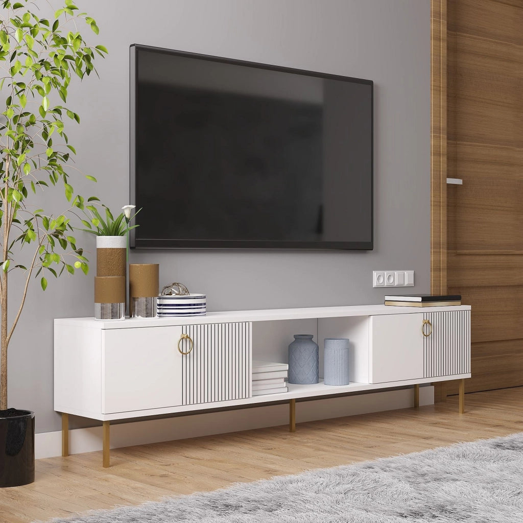 Imerese, Mobile Porta tv 2 Ante, 180x30x45h cm Bianco