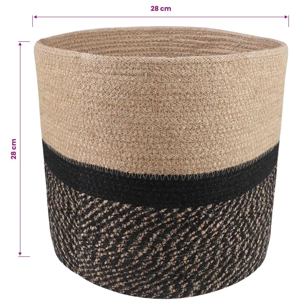 Set di Vasi per Piante 2 pcs Naturale e Nero Ø 28 x 28 cm
