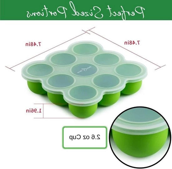 Scatola di Stoccaggio per Cibo per Bambini con Muffin e Coperchio in Silicone per Cubetti di Cibo per Bambini, Caramelle e Cioccolato - Colore Casuale - 9 x 75 ml