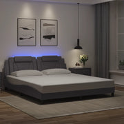 Giroletto Viana con LED senza Materasso Grigio 180x200 cm