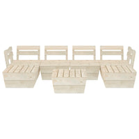 Set Divani da Giardino su Pallet 7 pz in Legno Abete Impregnato