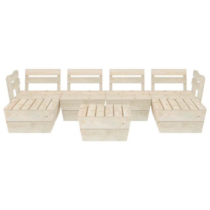 Set Divani da Giardino su Pallet 7 pz in Legno Abete Impregnato