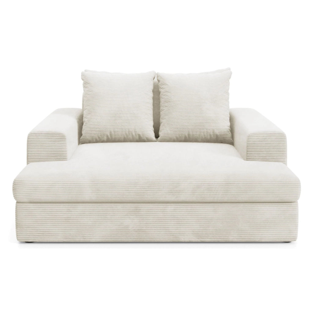 Comazzo, Divano Fisso 2 Posti Cuscini Sfoderabili, 162x167x86h cm Bianco Crema