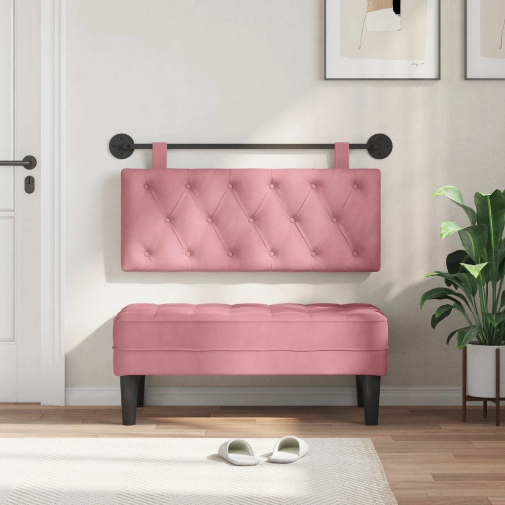 Testiera sospesa Con luce LED Rosa Velluto