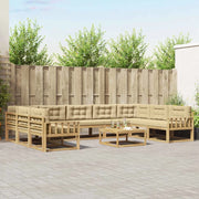 Set di divani da esterno 10 pz Bianco e Beige 3387067