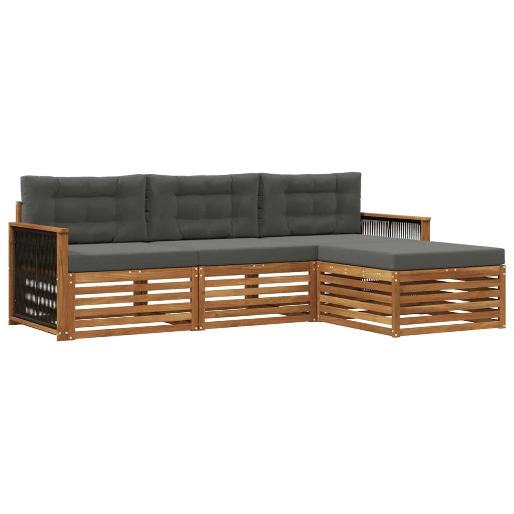 Set di divani da esterno con cuscino Naturale e Antracite 3383205