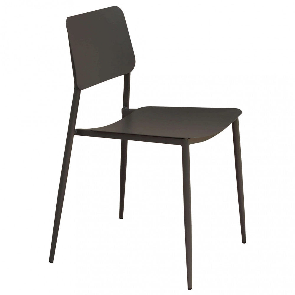 Sedia da Giardino Vega Impilabile 42x53x80 h cm in Acciaio Taupe