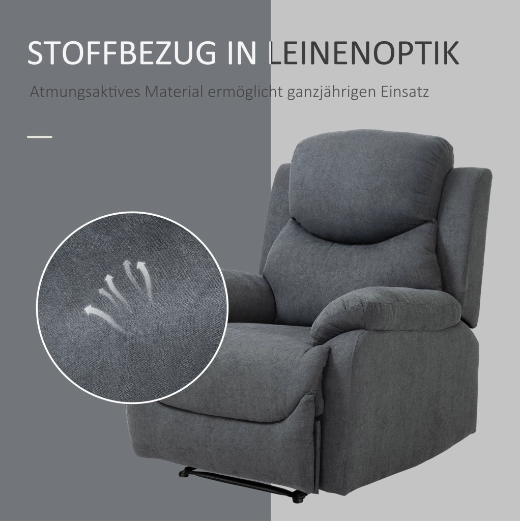 Poltrona reclinabile 150° in poliestere grigio scuro