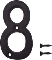 Huisnummer Gietijzer 7,5 cm - Retro Huisnummer - Huisnummer Zwart - Huisnummer Bordjes - Huisnummer per Banchina - Materiale Duraturo - Numerali per Scatola delle Lettere