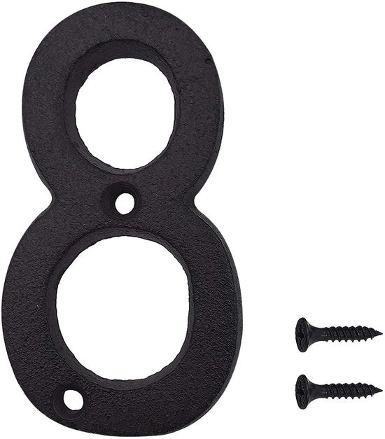 Huisnummer Gietijzer 7,5 cm - Retro Huisnummer - Huisnummer Zwart - Huisnummer Bordjes - Huisnummer per Banchina - Materiale Duraturo - Numerali per Scatola delle Lettere