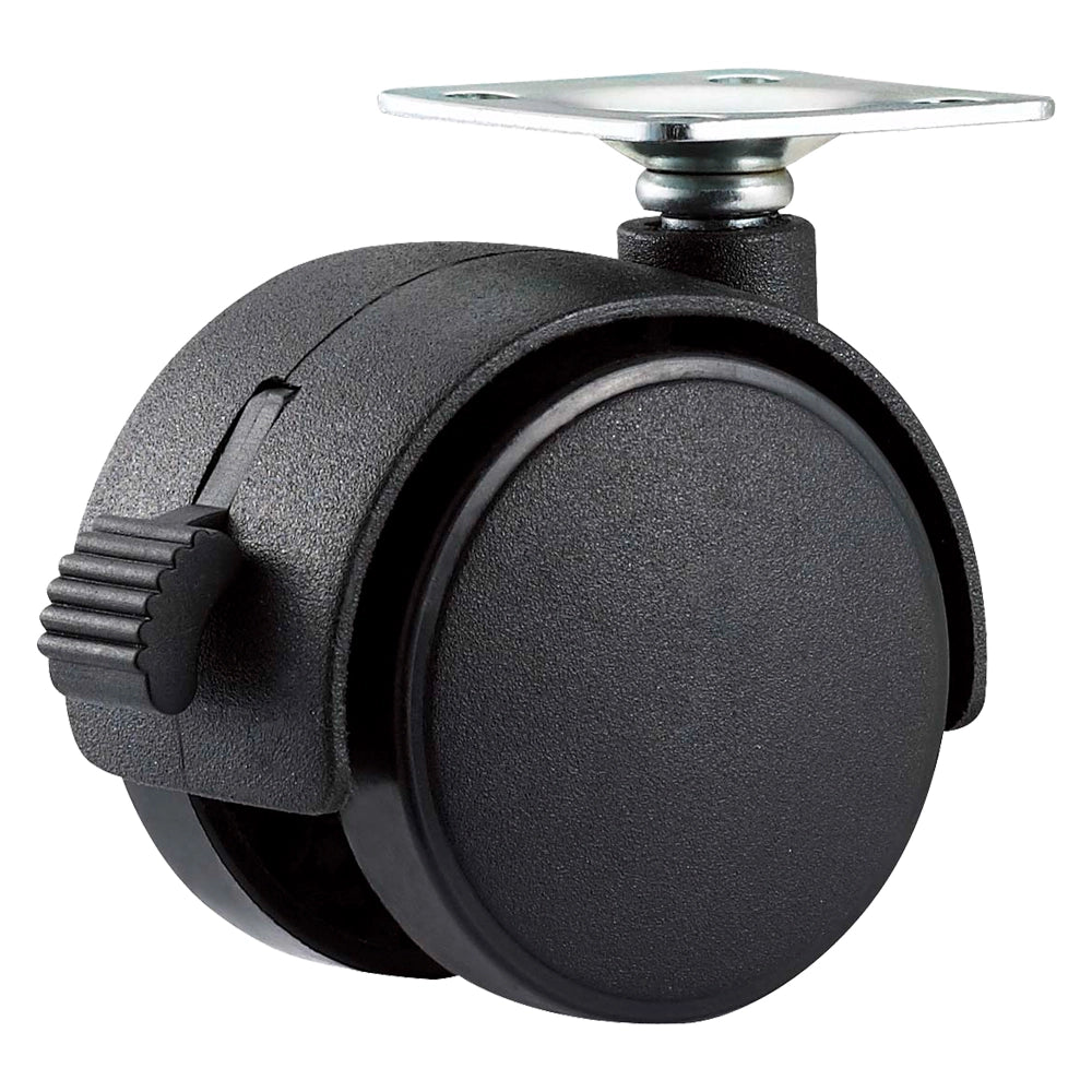 RUOTA PER MOBILI DOPPIA ÃE¸ 50 - piastra mm 38 x 38 - capacitÃE kg 30 - pz 2 BL  - UNIKO