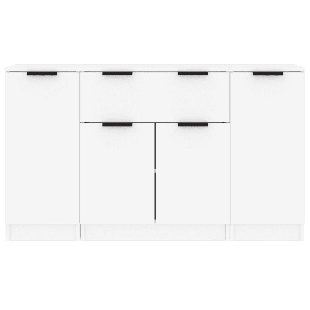 Credenze 3 pz Bianco in Legno Multistrato cod mxl 16888