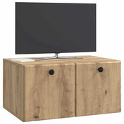 Mobile TV da Muro | Armadietto TV | Mobile Porta TV 59,5 x 41 x 30 cm Rovere Artigianale