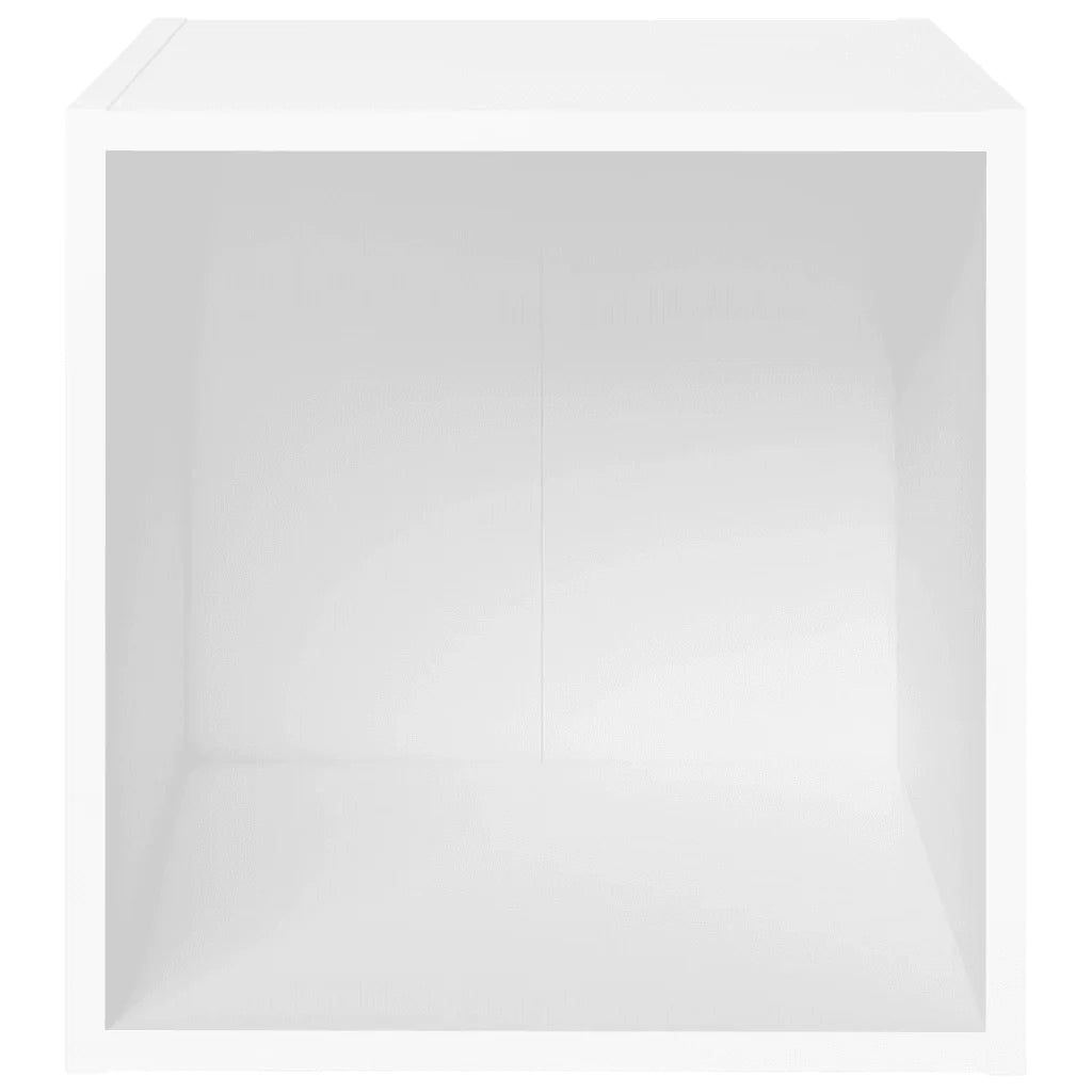 Mobile TV da terra dal design moderno con vano portaoggetti 37 x 35 x 37 cm legno composito bianco 02_0047855