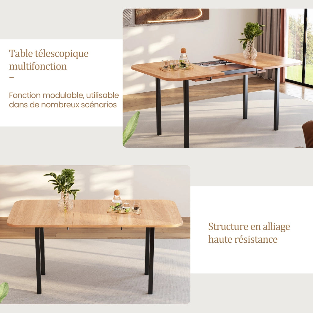 Tavolo allungabile con piano estensibile stile classico per sala da pranzo in MDF finitura quercia bianca americana