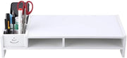 Scaffale per computer con cassetto di archiviazione per spazio di lavoro domestico e ufficio 15.04 x 7.87 x 3.94 pollici - Schermo organizzatore per scrivania con cassetto di archiviazione.