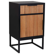 Tavolino in legno e metallo con 1 cassetto e 1 anta 42x36,5x71h cm