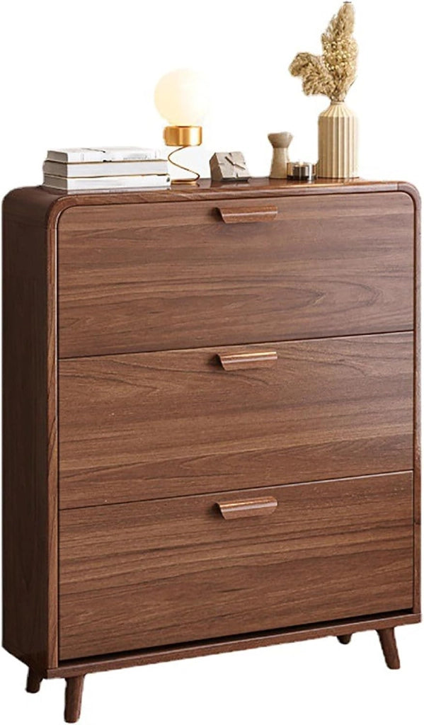scarpiera Armadietto portascarpe in legno a 3 ripiani, armadi scarpiera per corridoi abbassabili, organizer per scarpe strette Scarpiera sottile Mobili in legno per ingresso Camera da letto Soggi