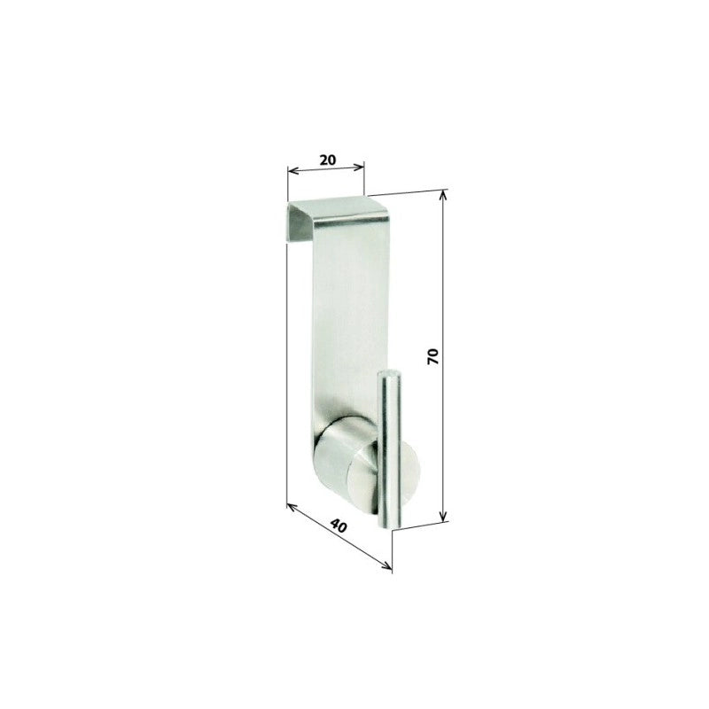 Gancio porta NEO in acciaio inox opaco 7x2x4cm