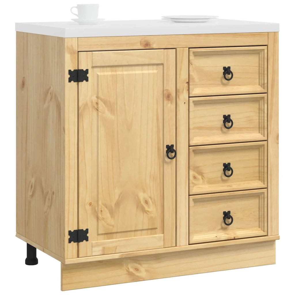Armadietto SKI Marrone Miele 80 x 46 x 81 cm Pino massello