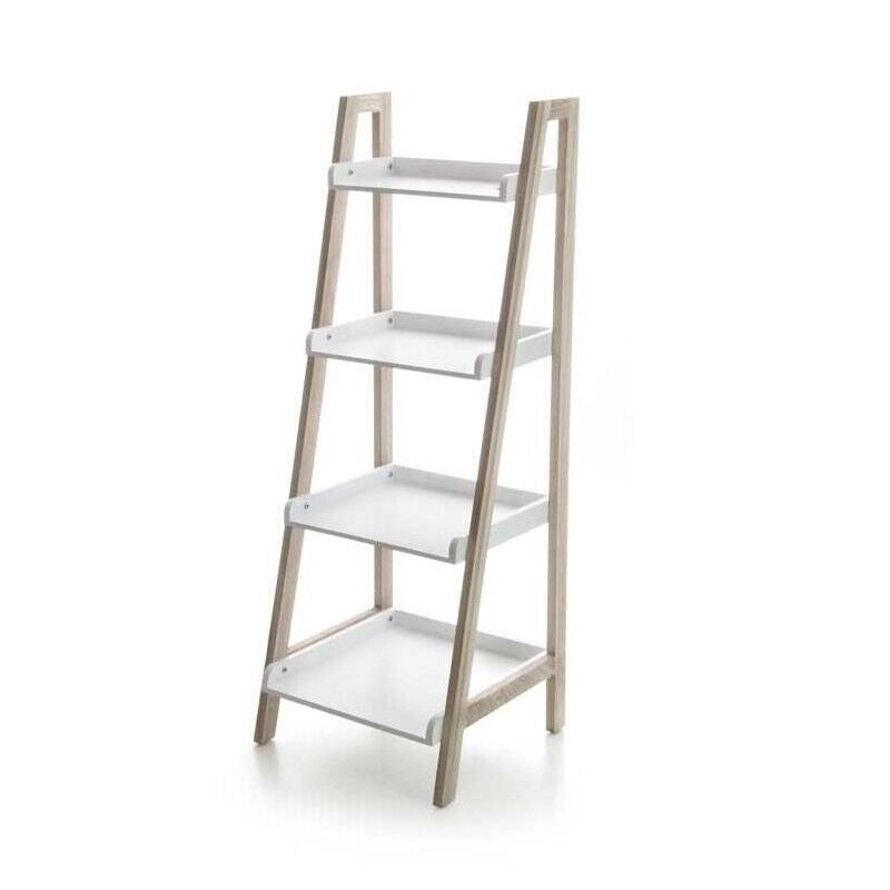 MAURY'S SCAFFALE IN LEGNO BIANCO DA BAGNO CON 4 RIPIANI 36X35X100 CM