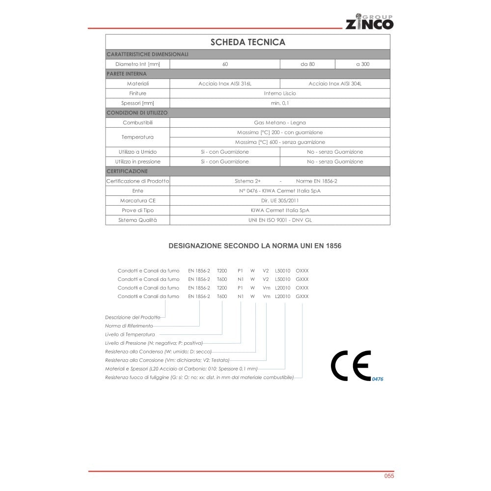 Tubo flessibile da 160 x 3000mm di acciaio inox aisi 316 spessore 10mm