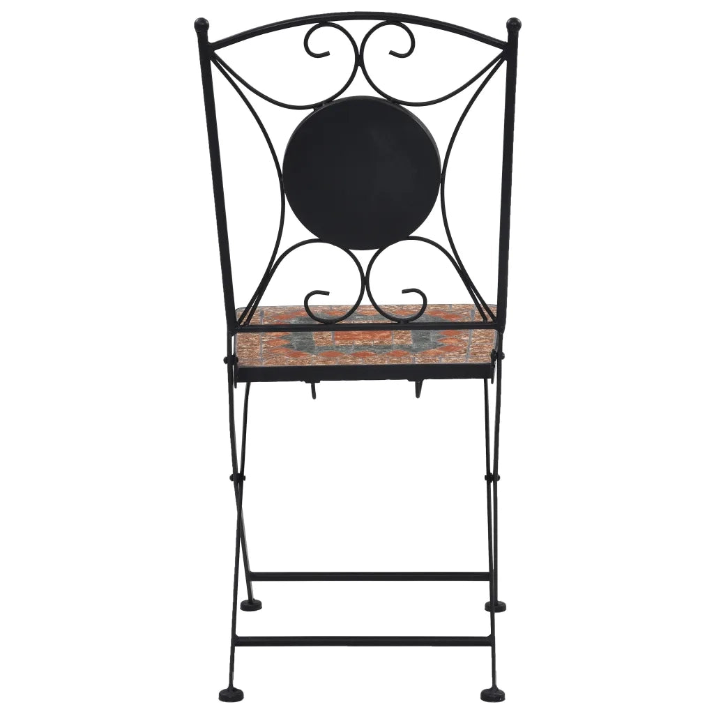 Set Bistr¨° 3 pz | Set Salotto da Giardino con Mosaico in Ceramica Arancione/Grigio