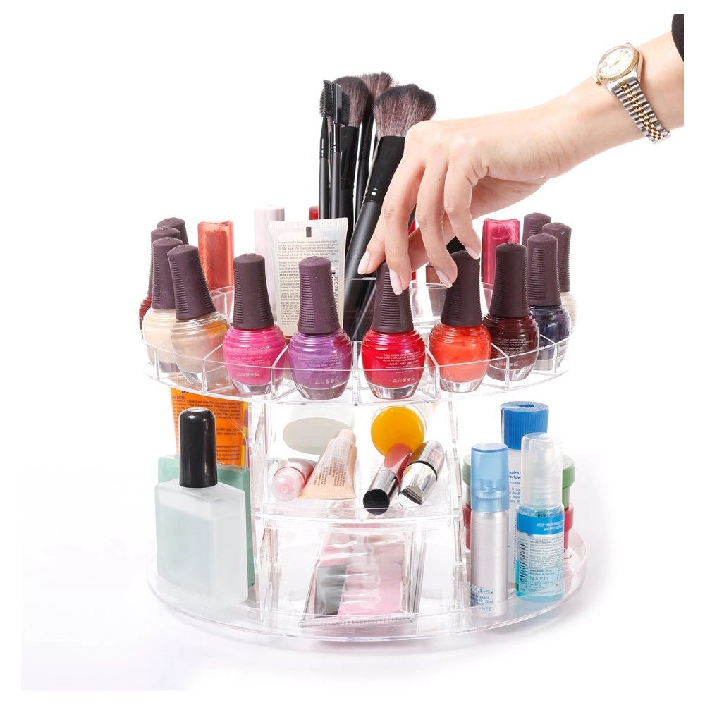 Trade Shop - Organizer Espositore Cosmetici Make Up Trucco Girevole Rotante 360° Glam Caddy -