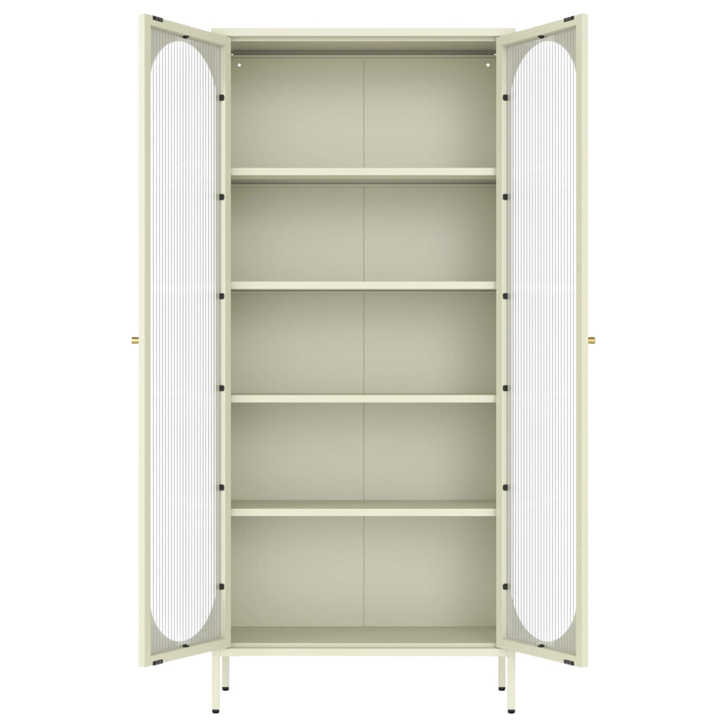 Armadio in metallo e vetro verde lime 180cm YASMINE