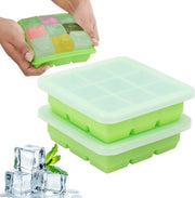 Cubetti di conservazione per alimenti in silicone, per la preparazione di cibi per bambini, 2 pezzi, non BPA, con coperchio a pile.