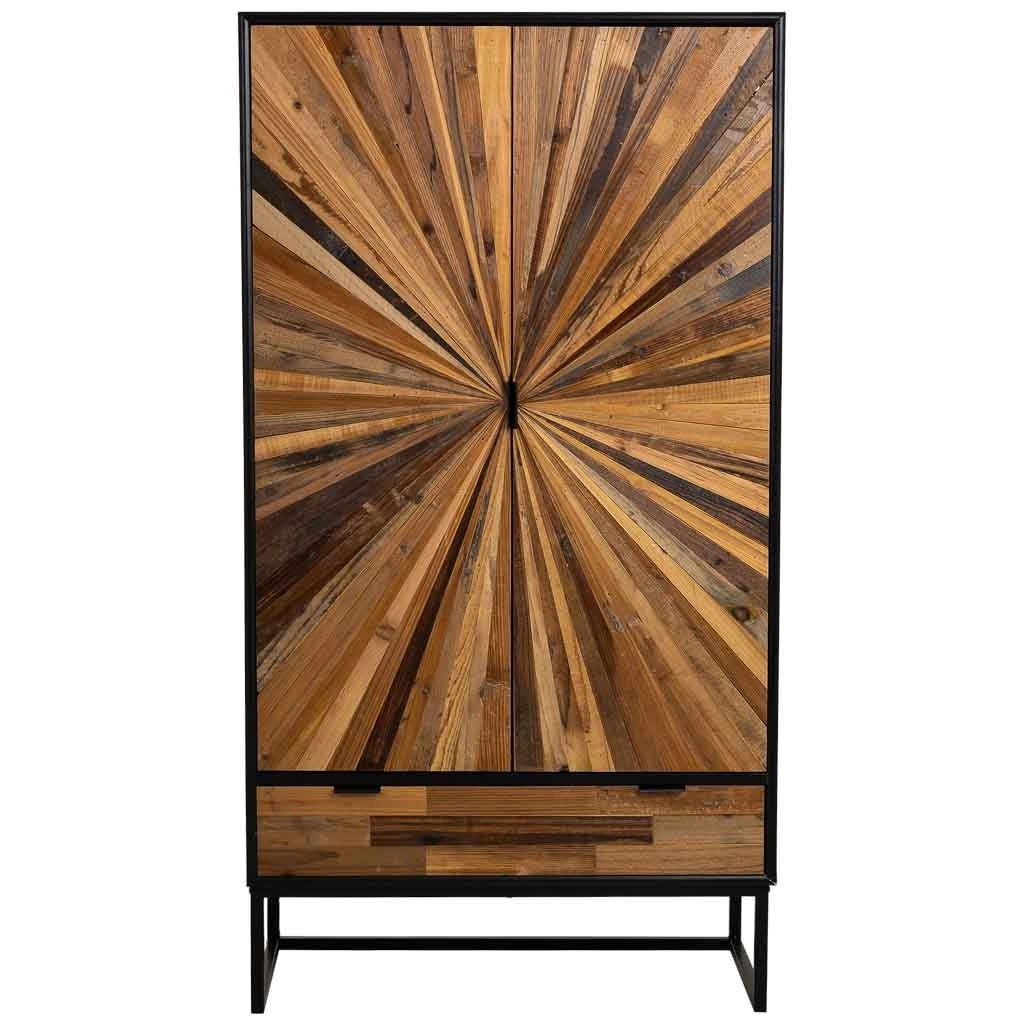 Armadio in legno di recupero nero a 2 ante 80x40x150h cm