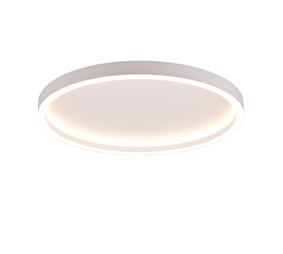 Plafoniera LED, metallo, bianco opaco, 35x5,8x35 cm, Rotonda